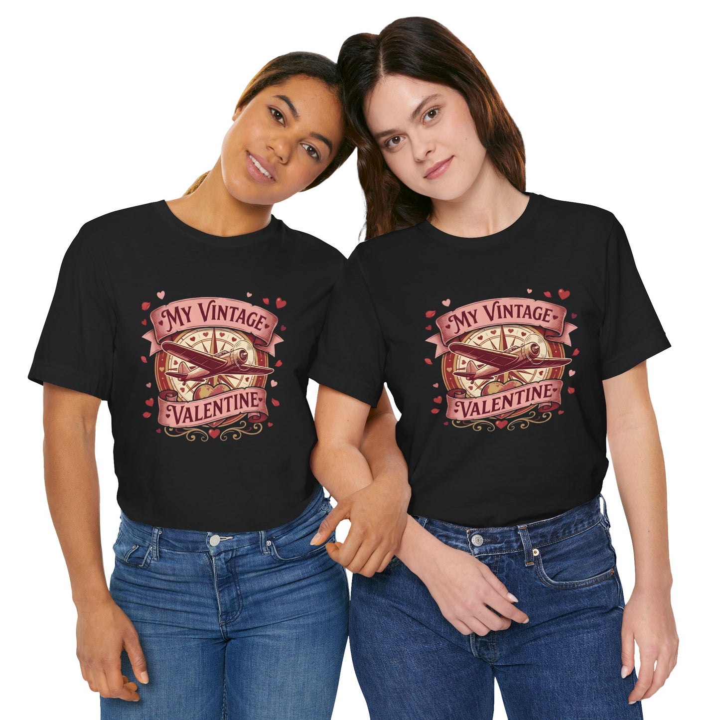 My Vintage Love Aviation Valentine's Day (Unisex T-Shirt)
