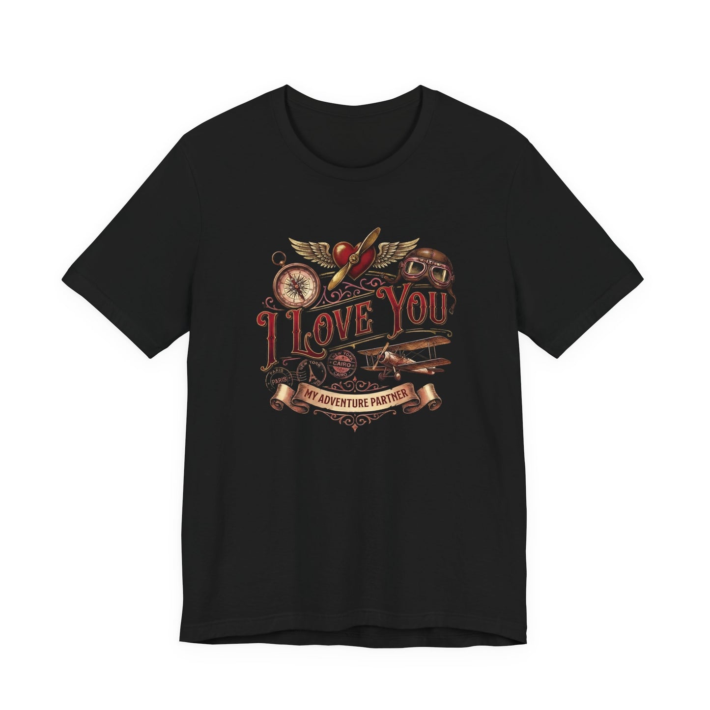 Adventure Themed Valentine's Day "I Love You My Adventure Partner" (Unisex T-Shirt)