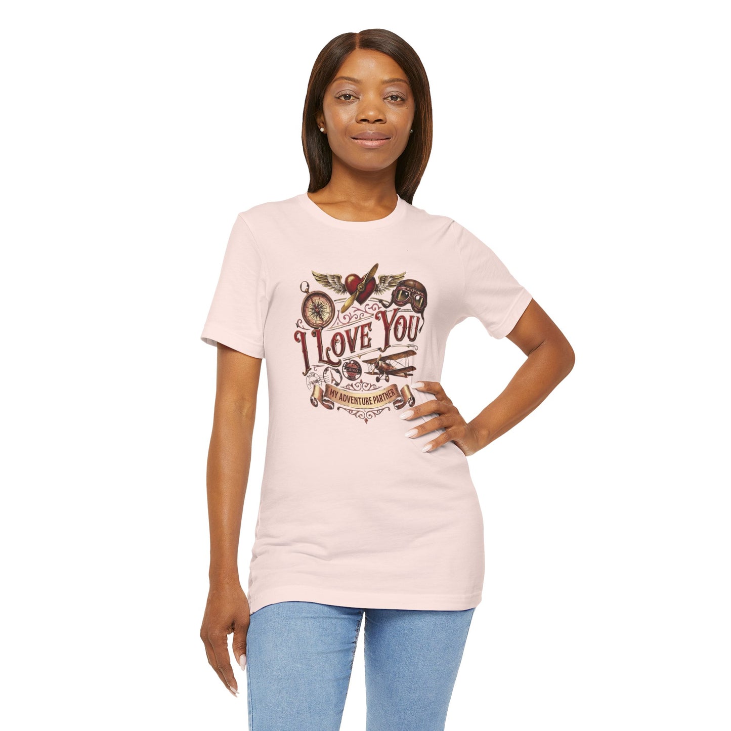 Adventure Themed Valentine's Day "I Love You My Adventure Partner" (Unisex T-Shirt)