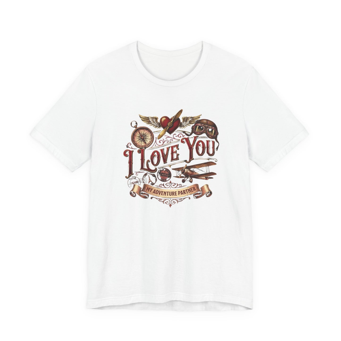 Adventure Themed Valentine's Day "I Love You My Adventure Partner" (Unisex T-Shirt)
