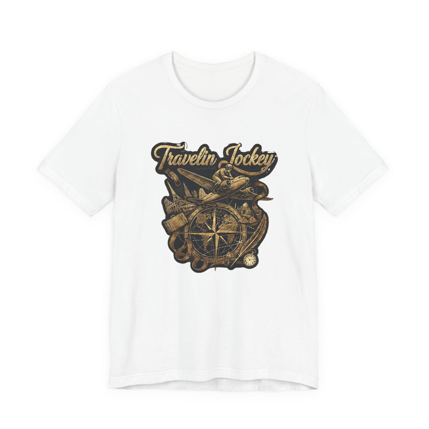 Travelin Jockey Vintage Compass Retro Aviation Explorer (Unisex T-Shirt)