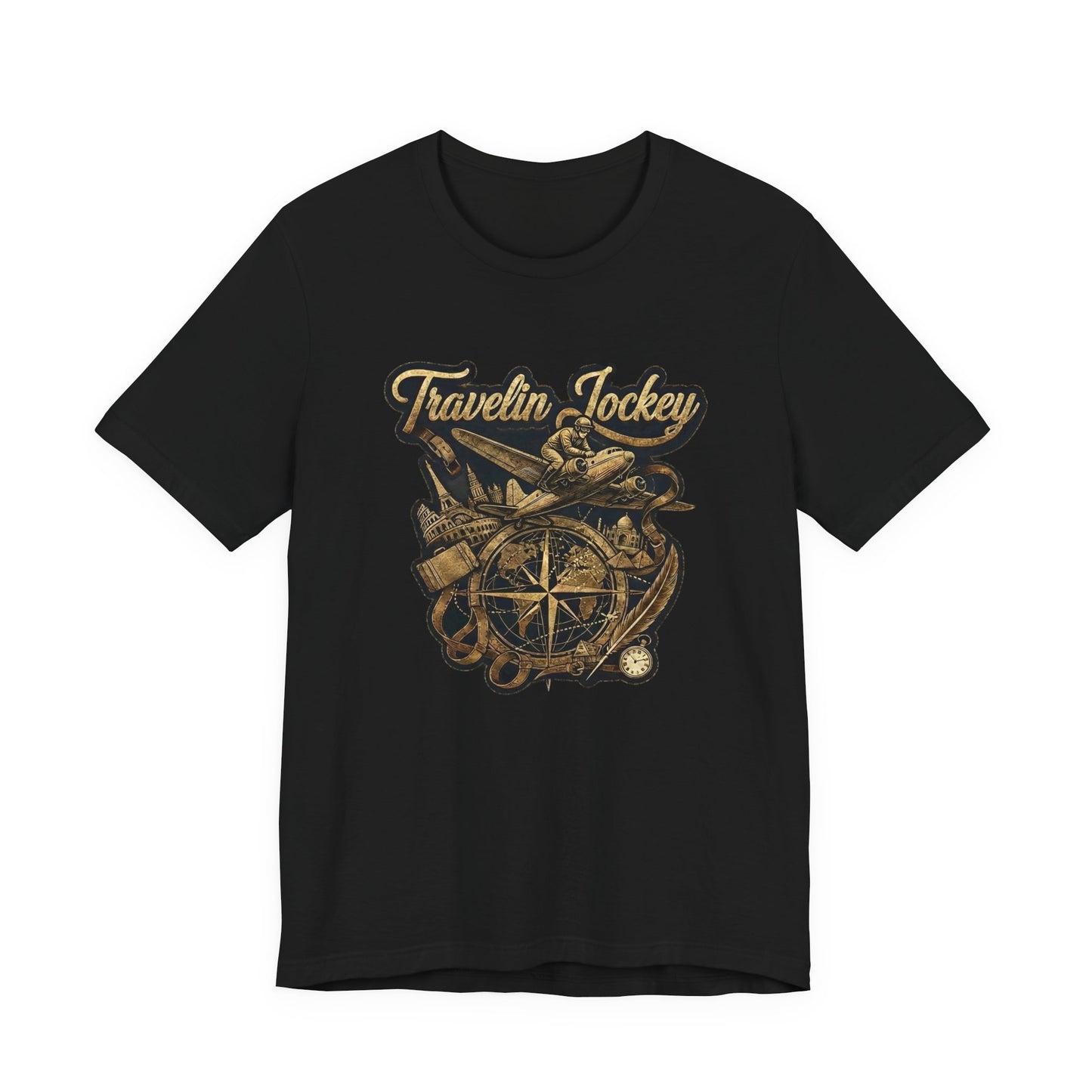 Travelin Jockey Vintage Compass Retro Aviation Explorer (Unisex T-Shirt)